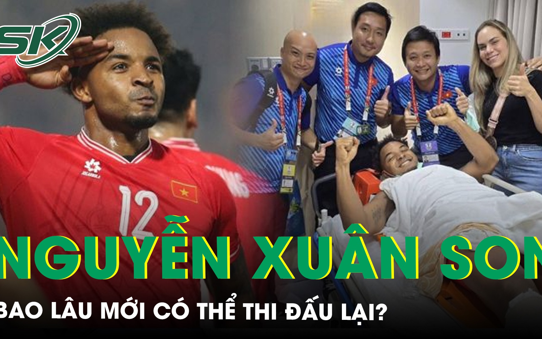 Việt Nam vô địch AFF Cup, Nguyễn Xuân Son  tươi cười ăn mừng trong bệnh viện