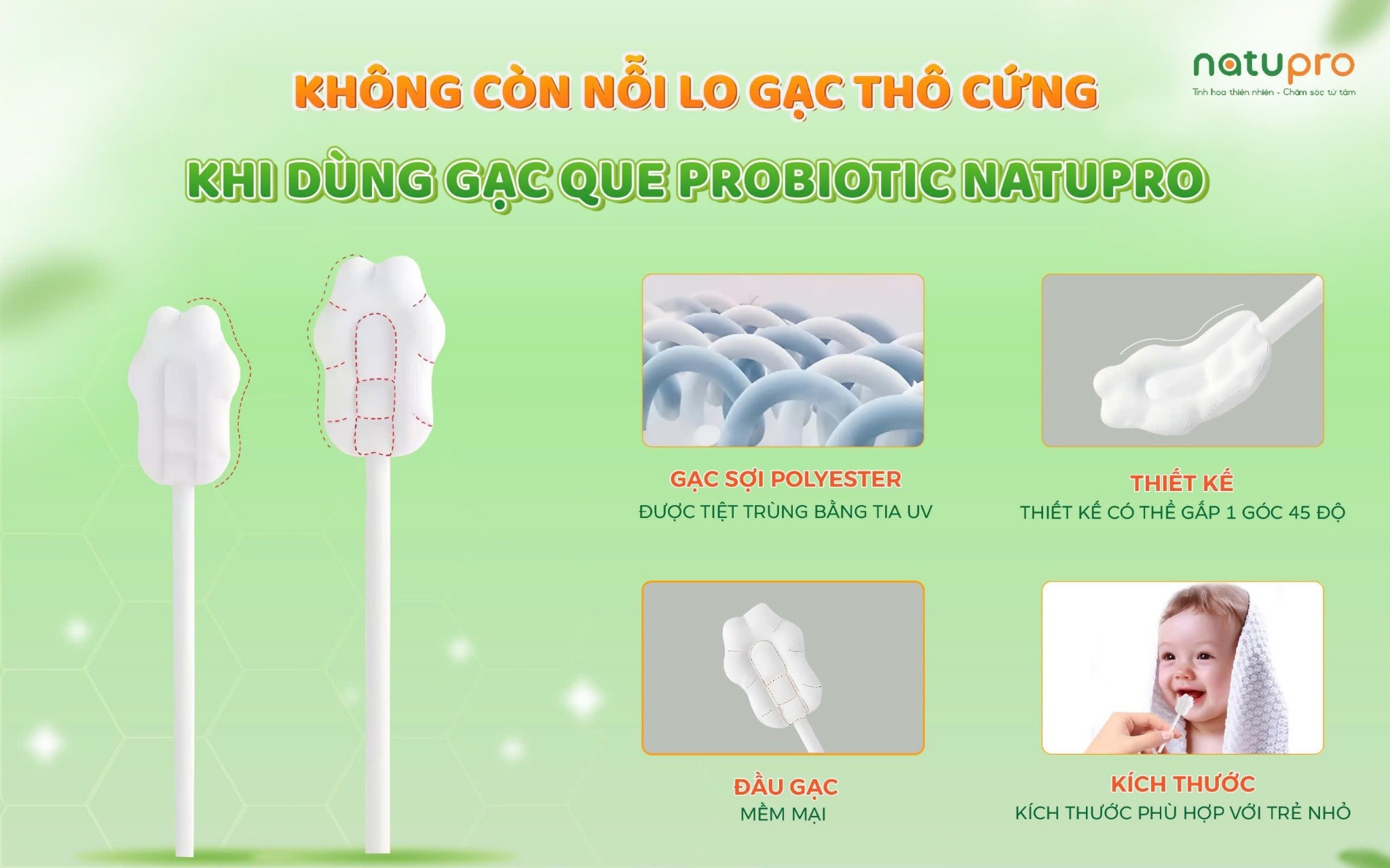 Gạc răng miệng Probiotic Natupro ứng dụng lợi khuẩn chăm sóc răng miệng cho trẻ em- Ảnh 2.