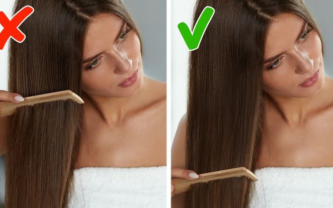 Tóc khô xơ, gãy rụng do thói quen chải đầu sai cách
