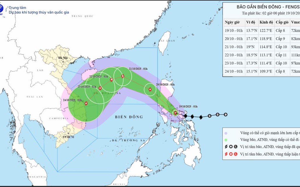 Không khí lạnh đẩy bão Fengshen dịch chuyển xuống phía Nam- Ảnh 1.