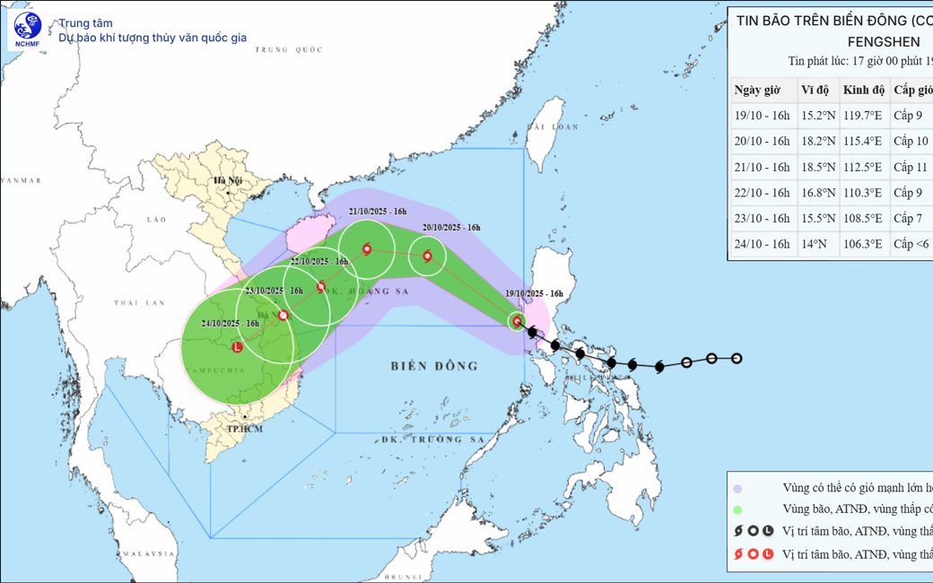 Bão Fengshen đang mạnh lên, cảnh báo thiên tai cấp cao nhất- Ảnh 1.