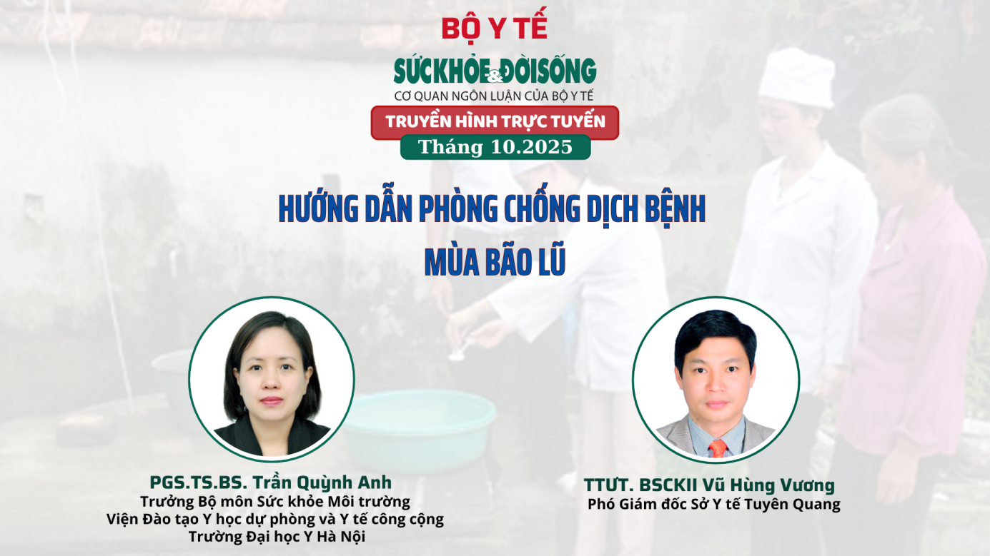 Đang Truyền hình trực tuyến: 'Hướng dẫn phòng chống dịch bệnh mùa bão lũ'- Ảnh 1. Đang Truyền hình trực tuyến: 'Hướng dẫn phòng chống dịch bệnh mùa bão lũ'- Ảnh 1.
