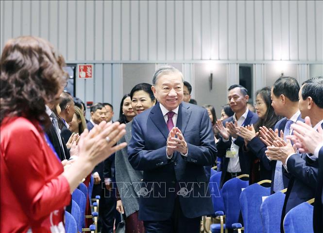 Tổng Bí thư gặp gỡ cán bộ Đại sứ quán Việt Nam và cộng đồng người Việt tại các nước Bắc Âu- Ảnh 1.