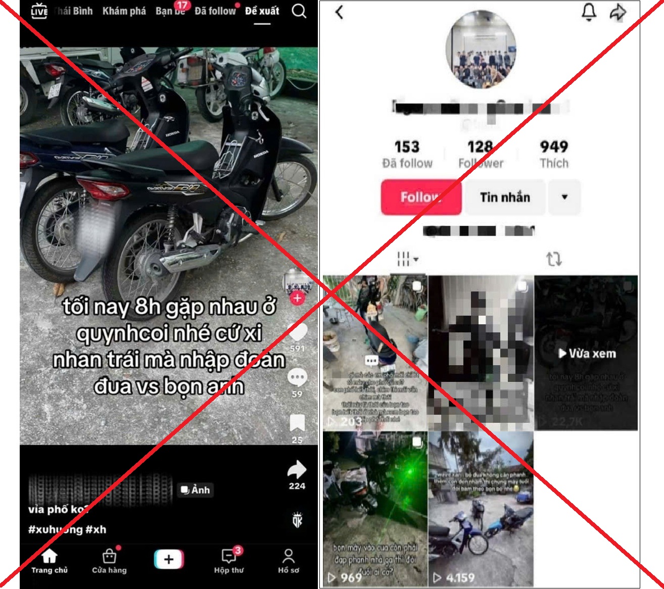 Nam sinh cấp 3 đăng tải video lên TikTok rủ thanh niên, học sinh đua xe trái phép- Ảnh 1. Nam sinh cấp 3 đăng tải video lên TikTok rủ thanh niên, học sinh đua xe trái phép- Ảnh 1.