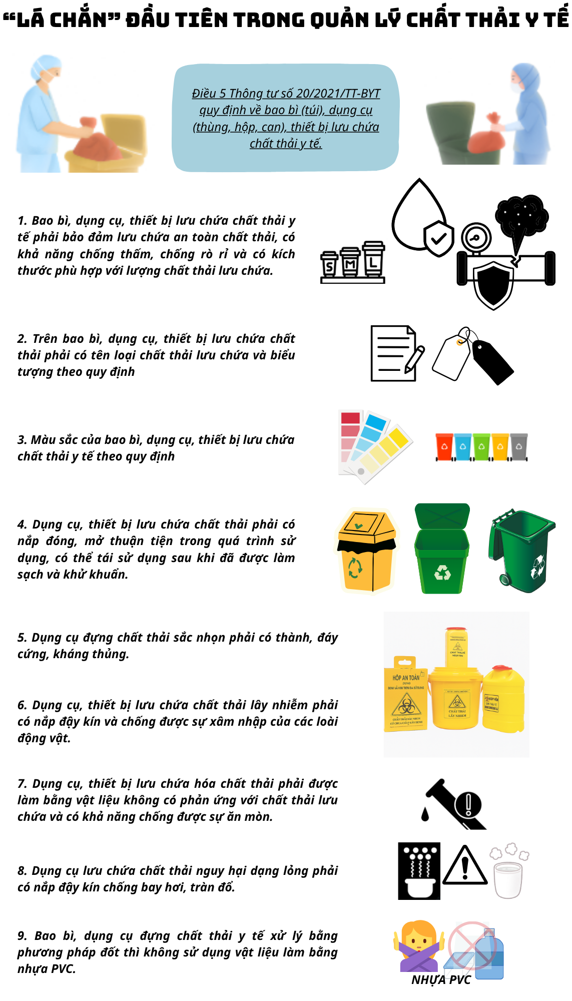 Infographic: Quy chuẩn an toàn đối với bao bì, dụng cụ chứa chất thải y tế- Ảnh 2.