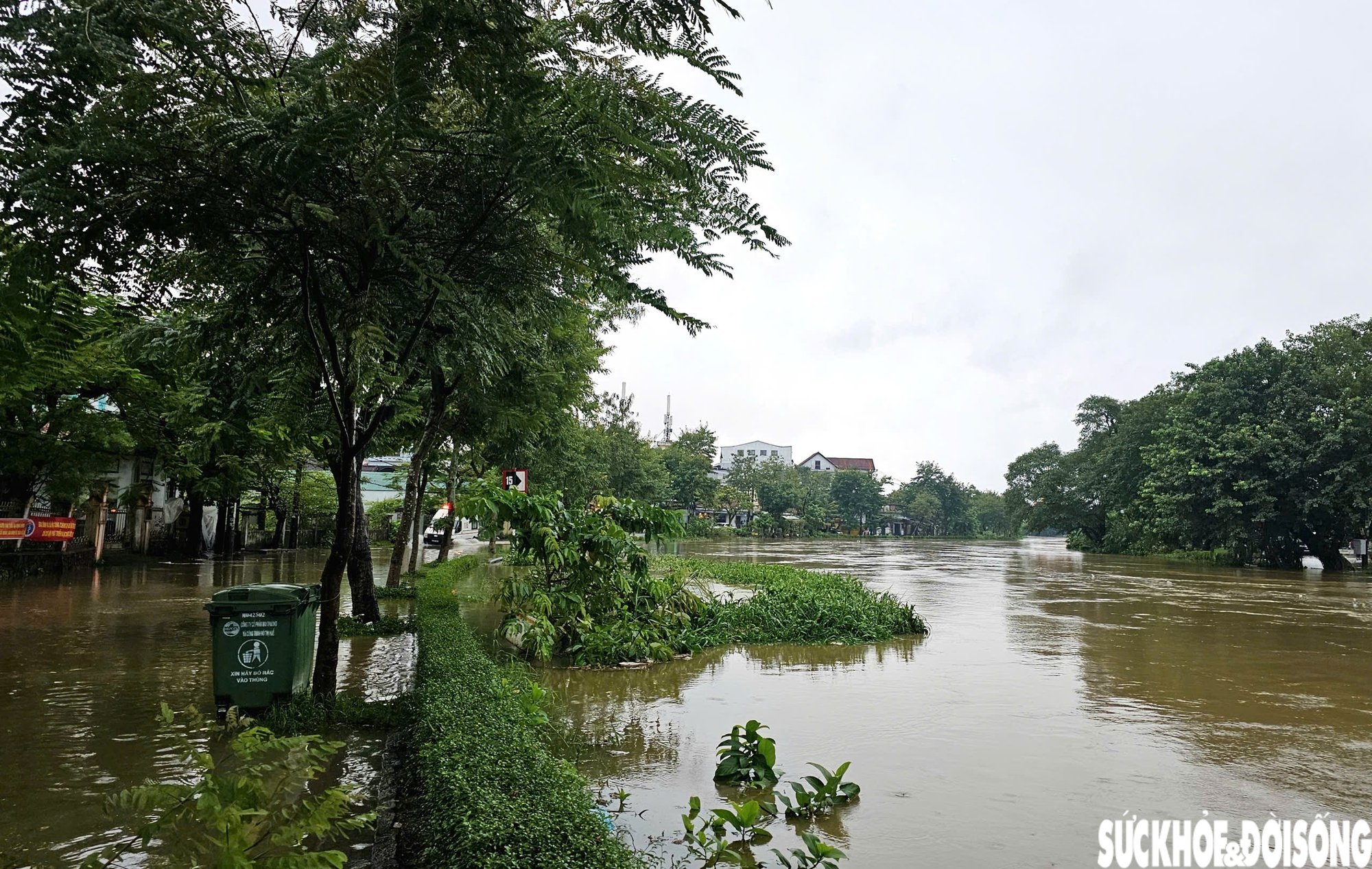 Mưa lớn, đường ngập, người dân Huế bì bõm di chuyển trong sáng đầu tuần- Ảnh 1. Mưa lớn, đường ngập, người dân Huế bì bõm di chuyển trong sáng đầu tuần- Ảnh 1.