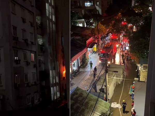 Cháy chung cư ở Hà Nội, 2 người mắc kẹt may mắn thoát nạn- Ảnh 1. Cháy chung cư ở Hà Nội, 2 người mắc kẹt may mắn thoát nạn- Ảnh 1.