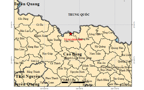 Động đất 3.4 độ ở Cao Bằng giữa mưa lớn