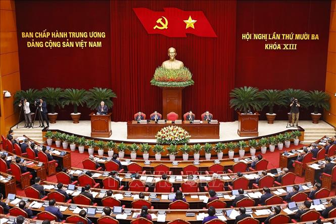 Thông cáo báo chí về ngày làm việc thứ hai Hội nghị Trung ương 13 khóa XIII- Ảnh 1.