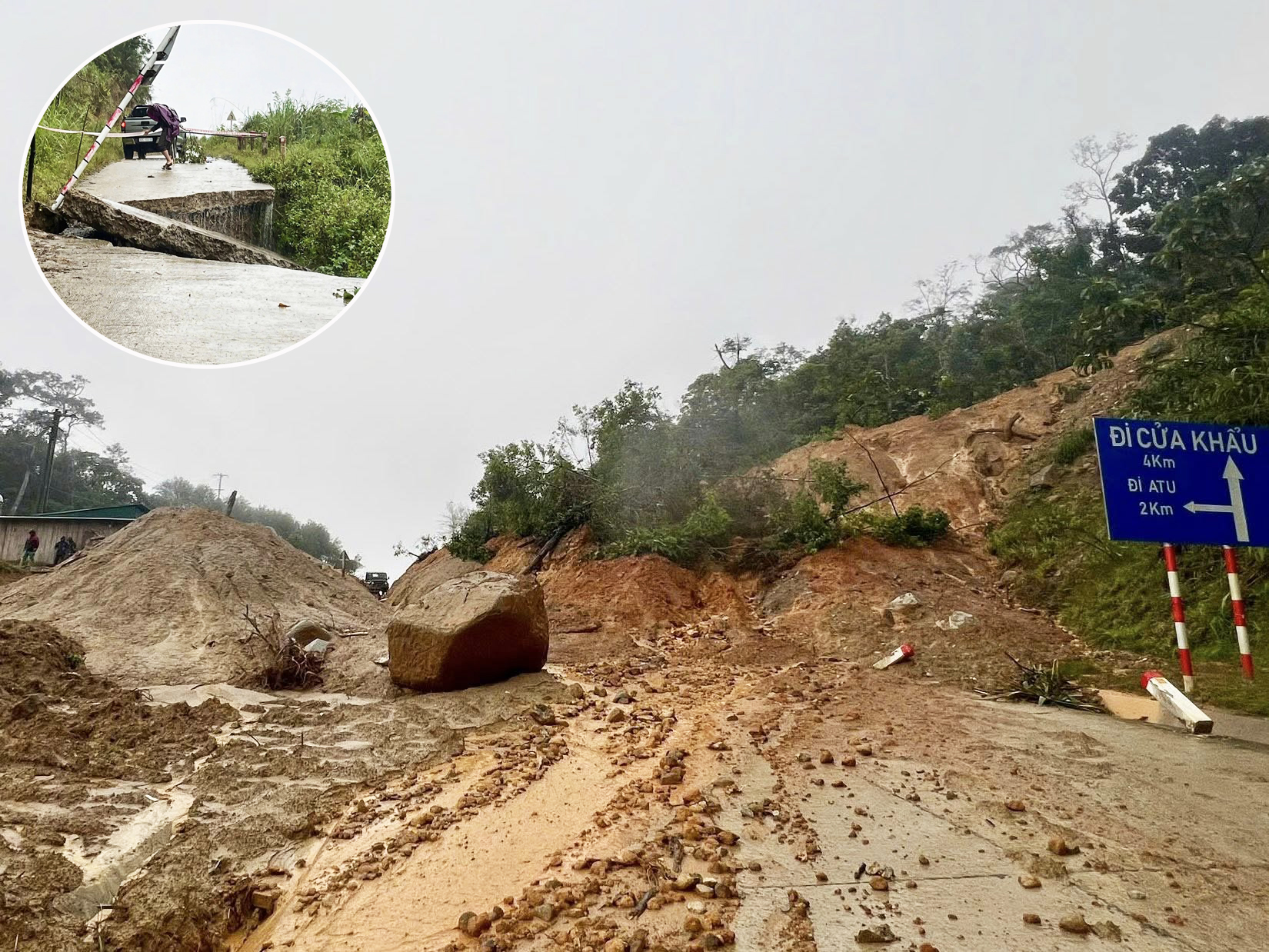 Trụ sở UBND xã nứt toác, xô lệch sau mưa lũ- Ảnh 4. Trụ sở UBND xã nứt toác, xô lệch sau mưa lũ- Ảnh 4.