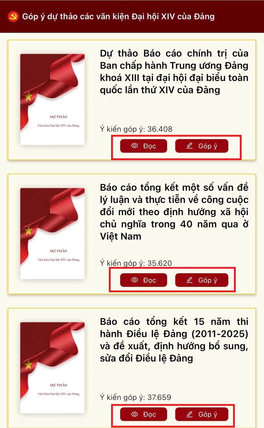 Hướng dẫn góp ý các dự thảo văn kiện trình Đại hội XIV của Đảng trên ứng dụng VNeID- Ảnh 2.