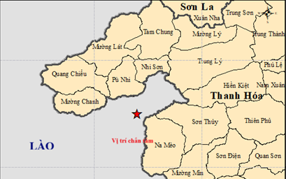 Lại động đất mạnh 3.9 độ gần biên giới Việt Nam - Lào