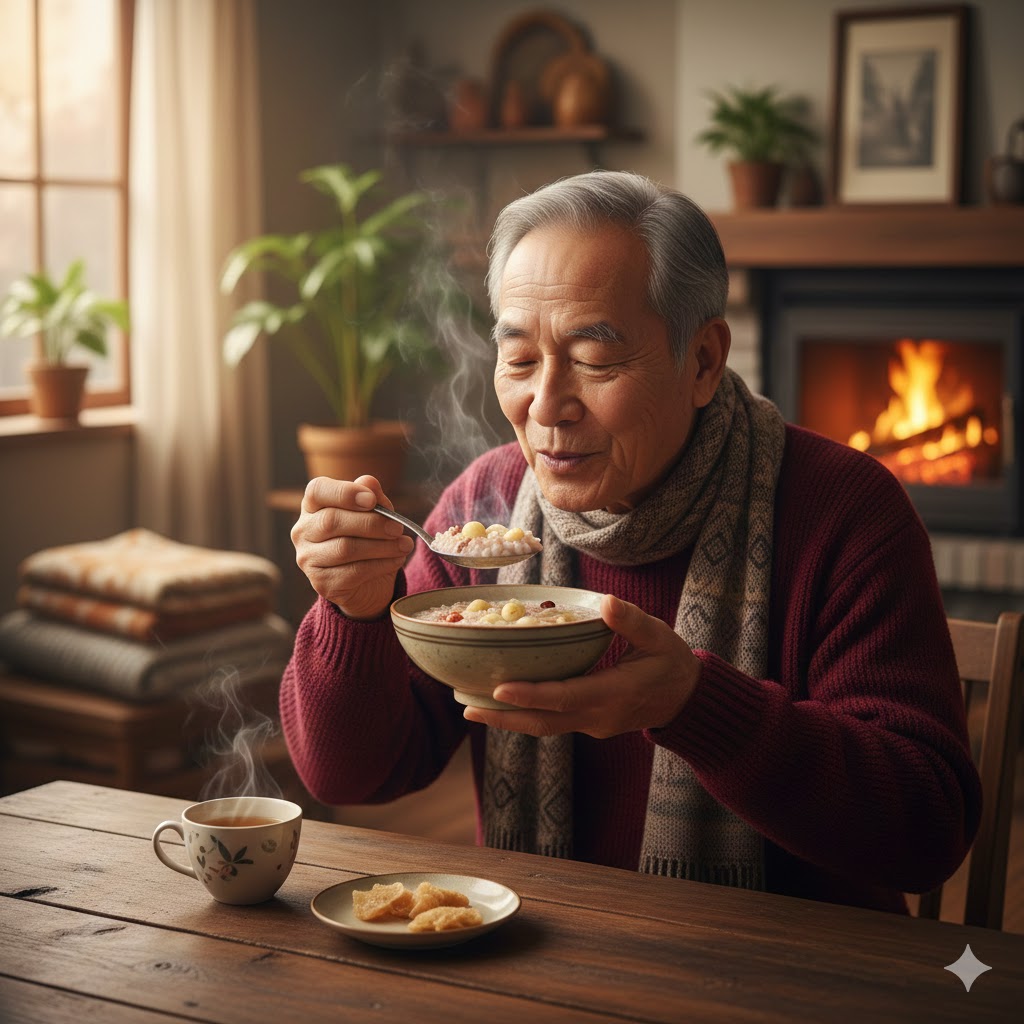 Cách nấu cháo gạo lứt, hạt sen và gừng làm ấm cơ thể, tốt cho người cao tuổi- Ảnh 1.