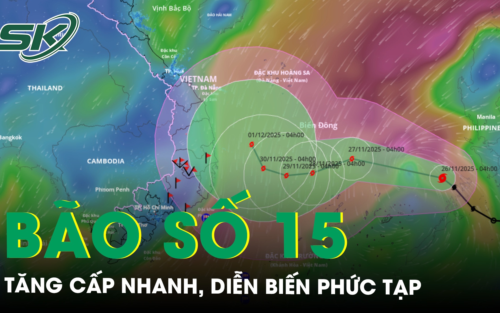 Bão Koto thành bão số 15 trên Biển Đông, tăng cấp nhanh, diễn biến phức tạp, hướng vào miền Trung 