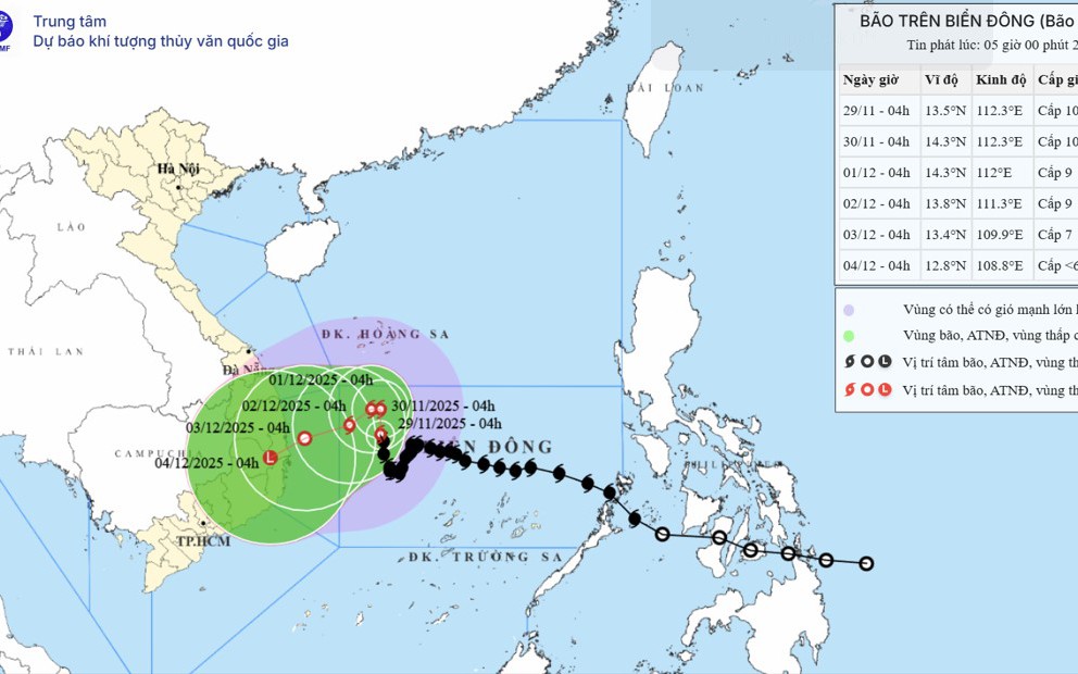Biển Đông vừa có bão vừa có áp thấp nhiệt đới