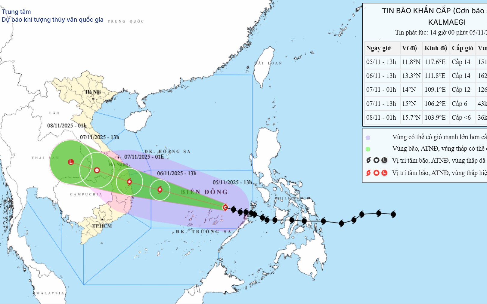 Bão số 13 đang giật cấp 17 gần đặc khu Trường Sa, các địa phương cần khẩn trương ứng phó