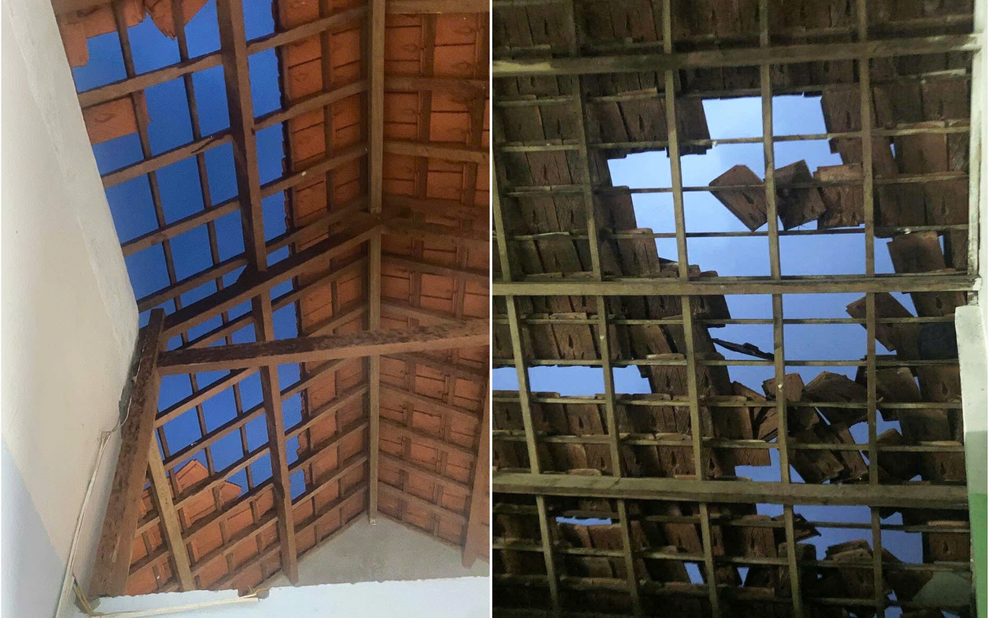 Lốc xoáy tàn phá trong đêm, nhà cửa tốc mái, cây cối đổ la liệt- Ảnh 8. Quãng Ngãi: Lốc xoáy cuốn tốc mái nhà người dân, nhiều cây cối gãy đổ