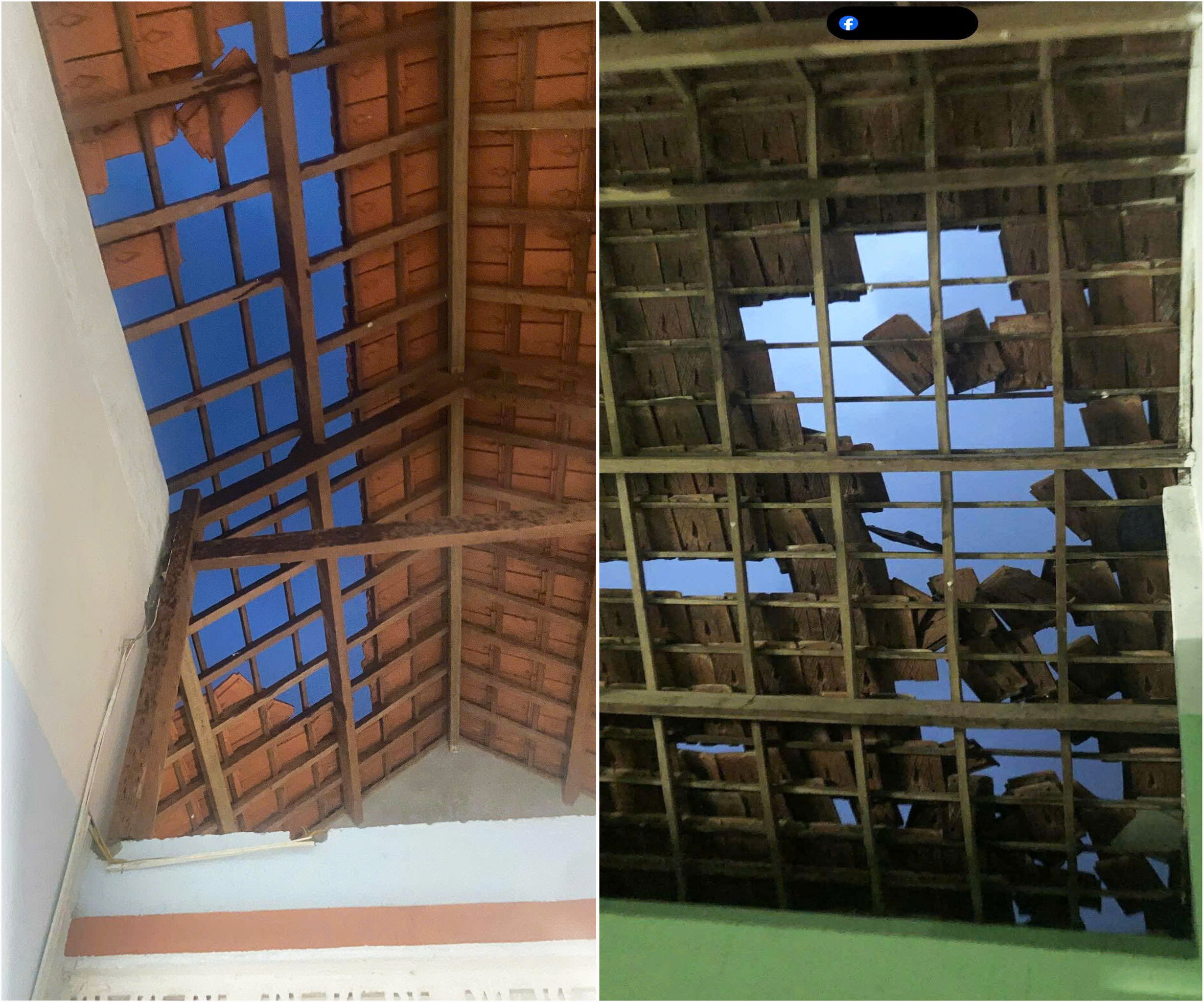 Quãng Ngãi: Lốc xoáy cuốn tốc mái nhà người dân, nhiều cây cối gãy đổ- Ảnh 1. Quãng Ngãi: Lốc xoáy cuốn tốc mái nhà người dân, nhiều cây cối gãy đổ- Ảnh 1.