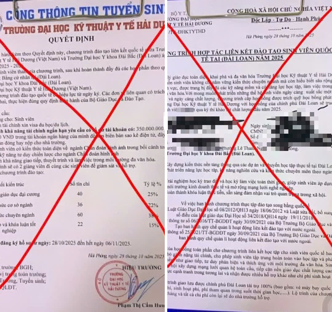 Trường Đại học Kỹ thuật Y tế Hải Dương cảnh báo văn bản giả mạo liên kết đào tạo quốc tế - Ảnh 1. Trường Đại học Kỹ thuật Y tế Hải Dương cảnh báo văn bản giả mạo liên kết đào tạo quốc tế - Ảnh 1.