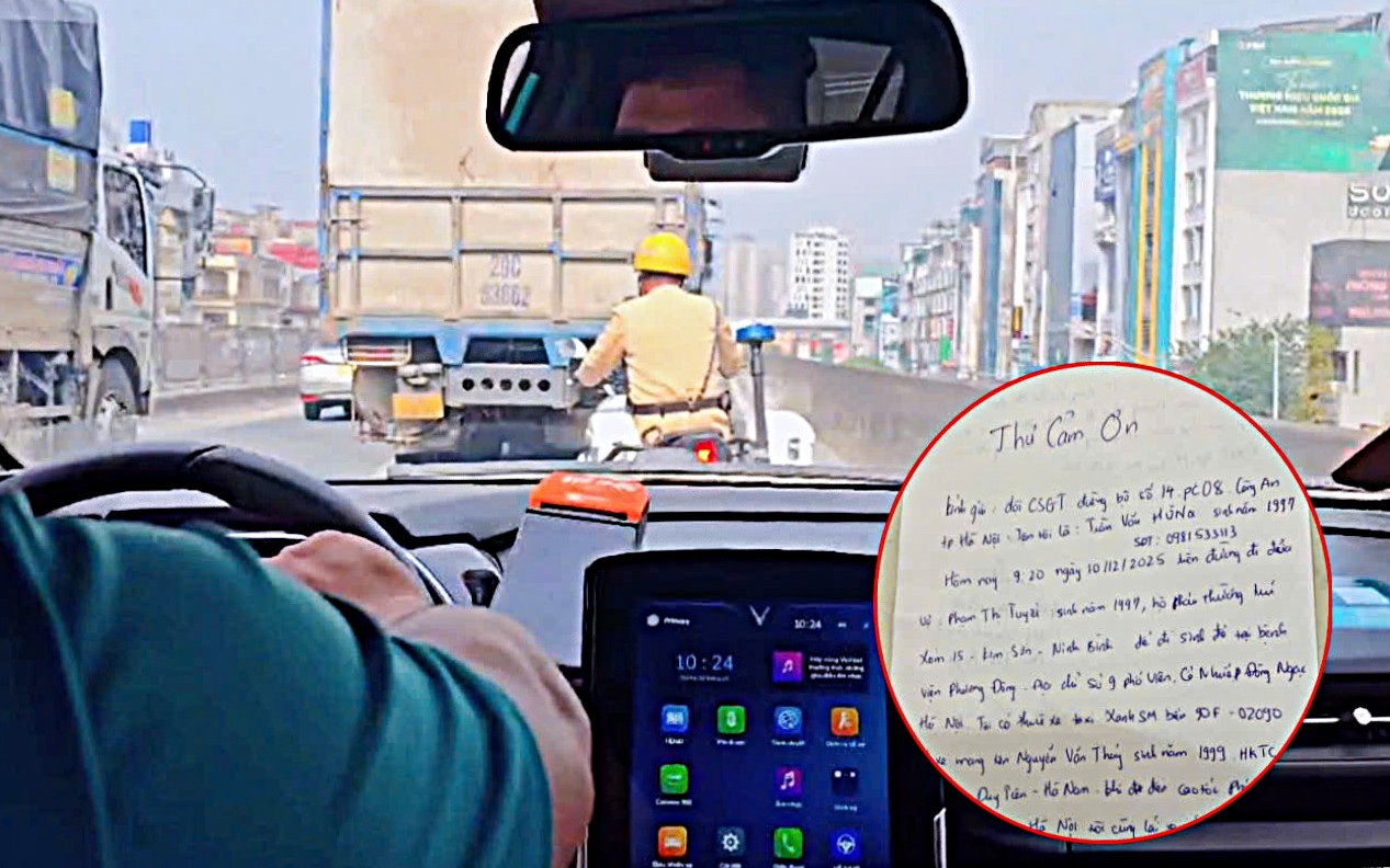 Nhận đề nghị khẩn từ tài xế taxi, CSGT dẫn đường giúp sản phụ "vượt cạn" an toàn