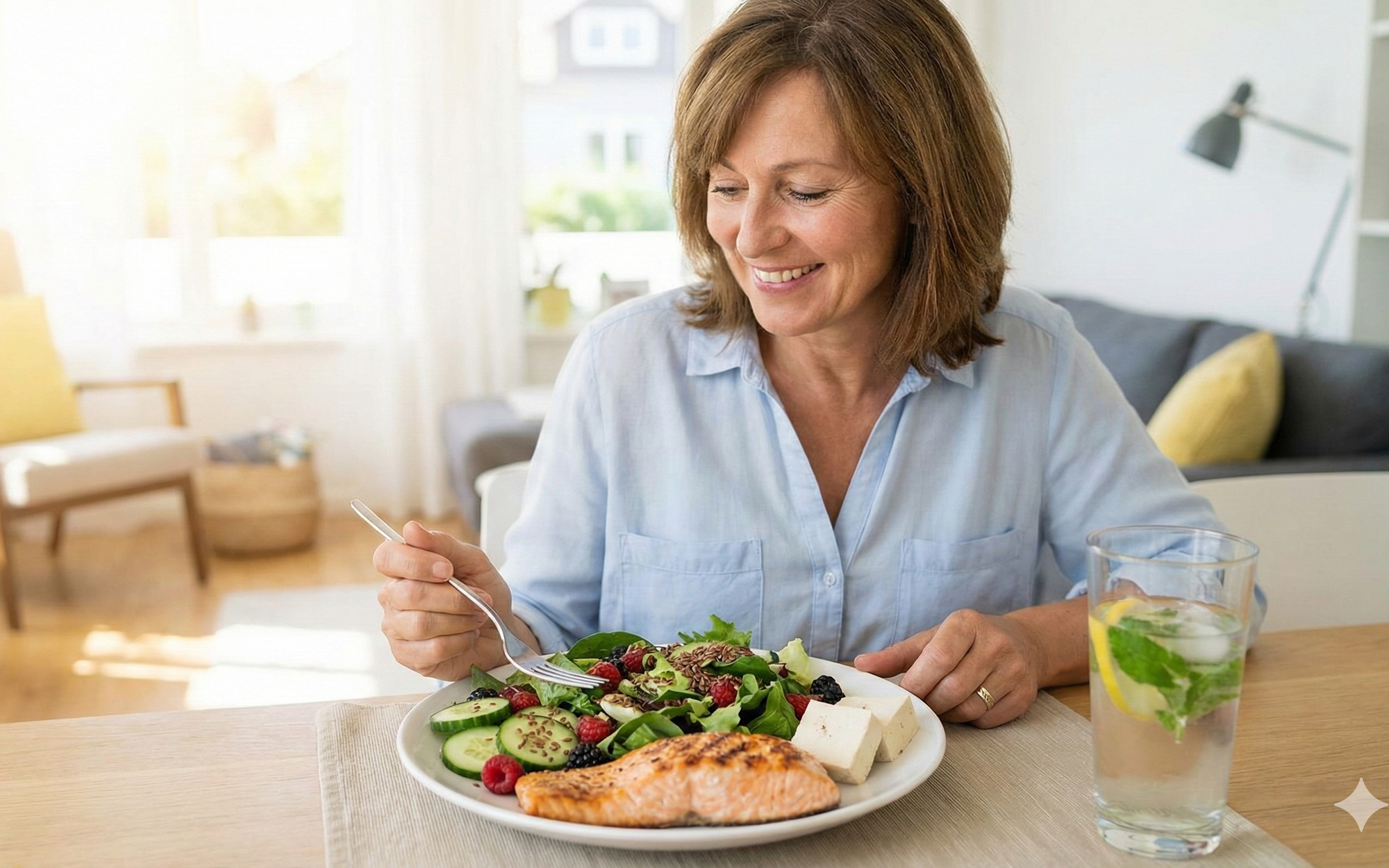 5 cách giúp phụ nữ làm chủ cơn bốc hỏa thời kỳ mãn kinh- Ảnh 2. Bí quyết ‘hạ nhiệt’ cơn bốc hỏa thời kỳ mãn kinh nhờ dinh dưỡng