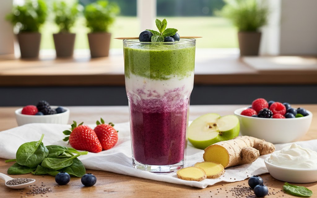 1 ly sinh tố xanh vào buổi sáng cung cấp collagen tự nhiên- Ảnh 2.