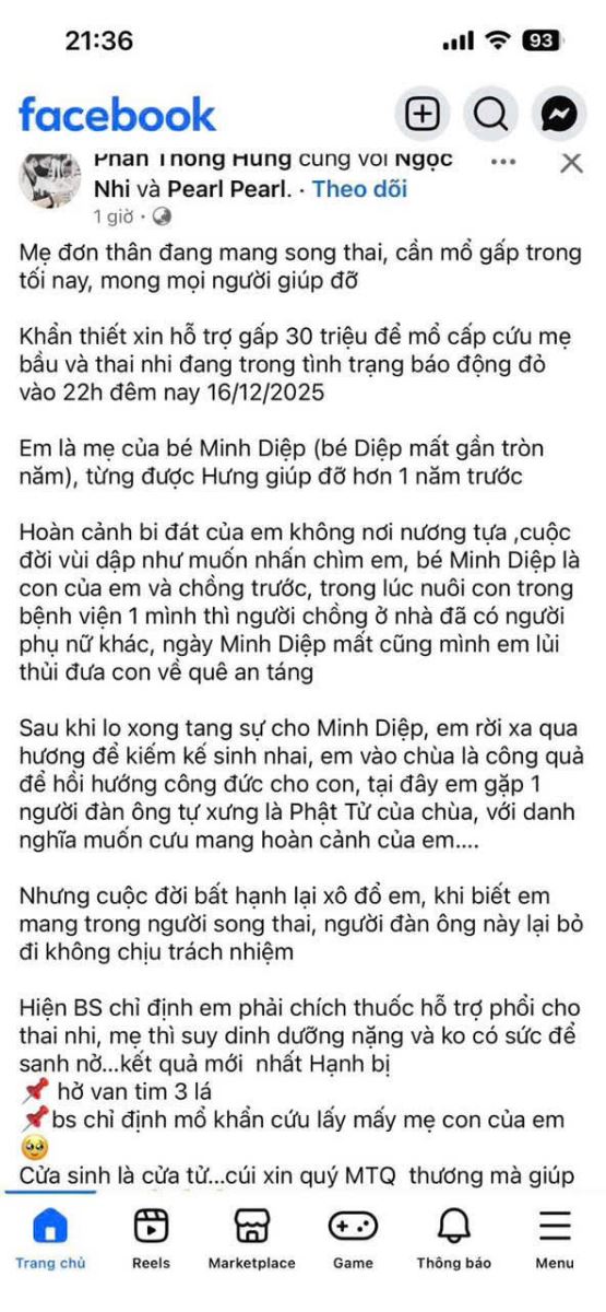 Cảnh báo ngụy tạo thông tin mẹ đơn thân mang song thai để kêu gọi từ thiện- Ảnh 2. Cảnh báo ngụy tạo thông tin mẹ đơn thân mang song thai để kêu gọi từ thiện- Ảnh 2.