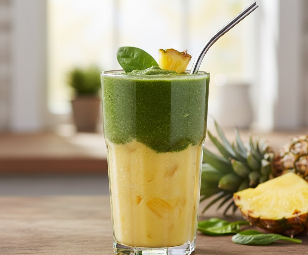 1 ly sinh tố xanh vào buổi sáng cung cấp collagen tự nhiên- Ảnh 1.