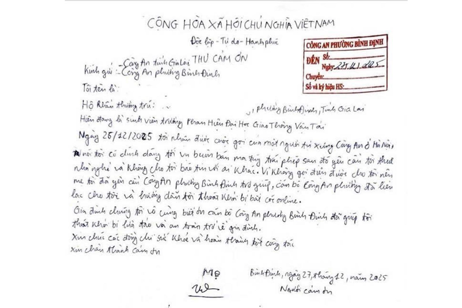 Công an kịp thời giải cứu sinh viên bị 