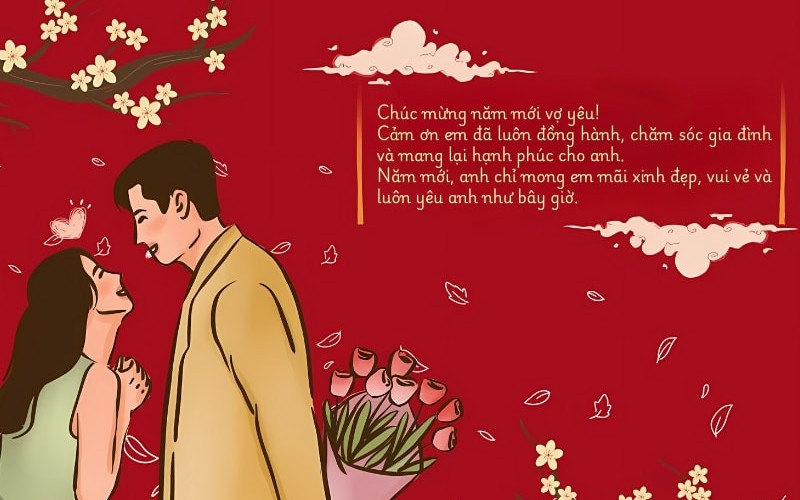 Những lời chúc năm mới 2026 hay và ý nghĩa nhất- Ảnh 8. Lời chúc năm mới 2026 hay tặng người yêu, vợ chồng, bạn bè