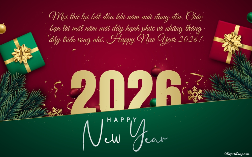 Những mẫu thiệp chúc mừng năm mới 2026 đẹp nhất