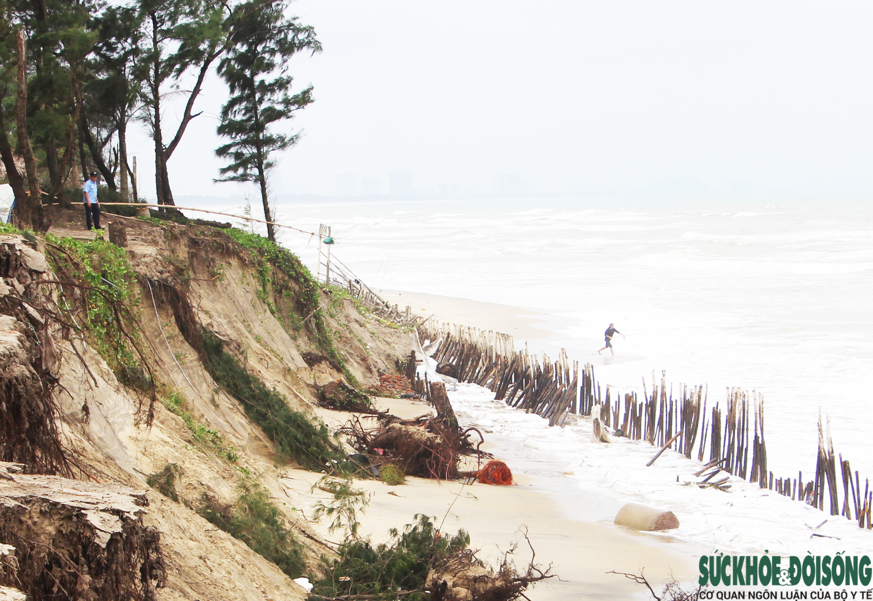 Cận cảnh bờ biển bị sóng dữ xé toạc, đe dọa 'nuốt' hàng loạt công trình- Ảnh 1. Cận cảnh bờ biển bị sóng dữ xé toạc, đe dọa 'nuốt' hàng loạt công trình- Ảnh 1.