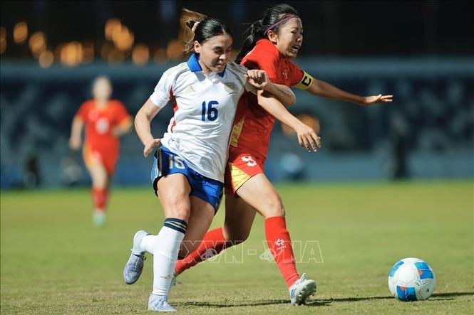 SEA Games 33: Đội tuyển nữ Việt Nam mất ngôi đầu bảng B- Ảnh 2. SEA Games 33: Đội tuyển nữ Việt Nam mất ngôi đầu bảng B- Ảnh 2.