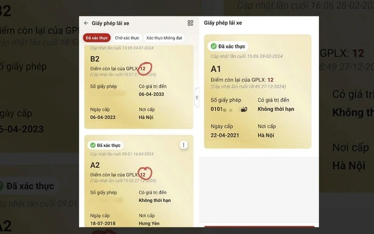 Cảnh báo hình thức lừa đảo mới cài đặt 12 điểm giấy phép lái xe