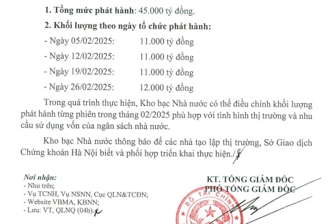 45.000 tỷ đồng trái phiếu Chính phủ dự kiến phát hành trong tháng 2- Ảnh 2.