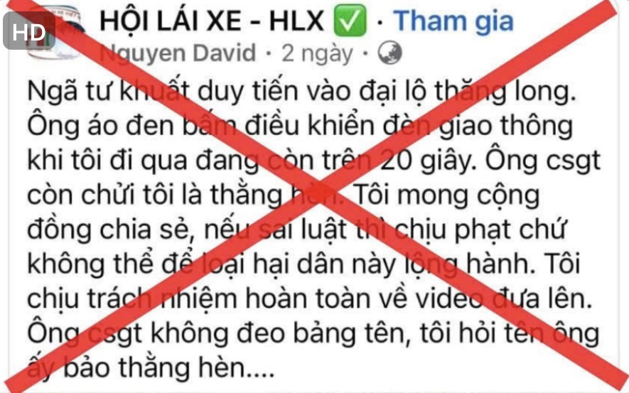 Thông tin &quot;có thể tự ý điều chỉnh tín hiệu giao thông&quot; là sai sự thật