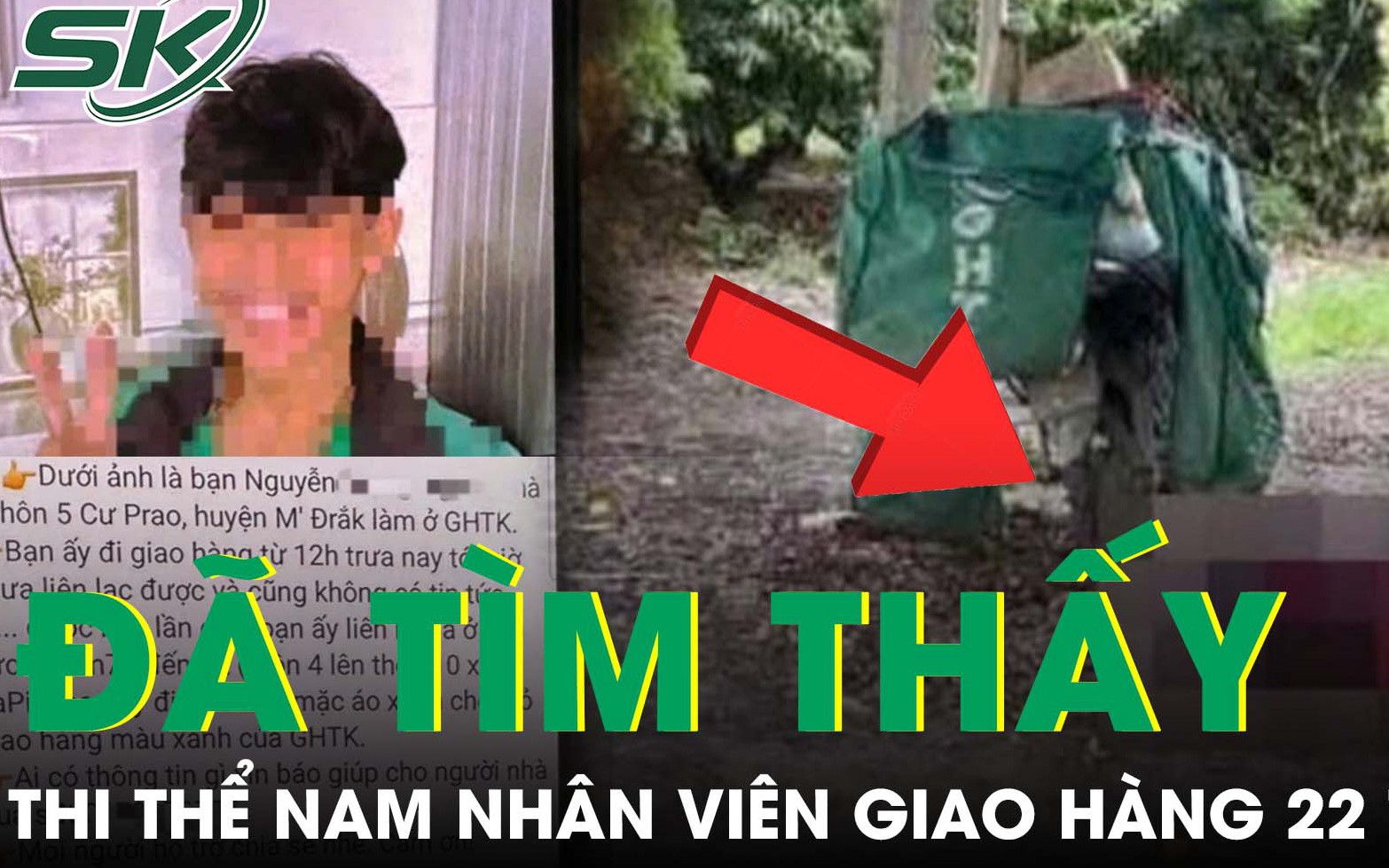 Thương tâm: Tìm thấy thi thể nam nhân viên giao hàng 22 tuổi gần chòi rẫy