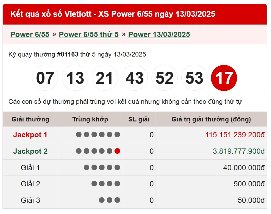 Vietlott 20/3 - Kết quả xổ số Vietlott hôm nay 20/3/2025 - Xổ số Power 6/55 ngày 20/3- Ảnh 4.