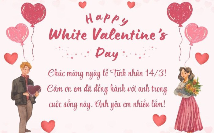 Những lời chúc ngày Valentine 14/3 - Valentine trắng tặng vợ chồng