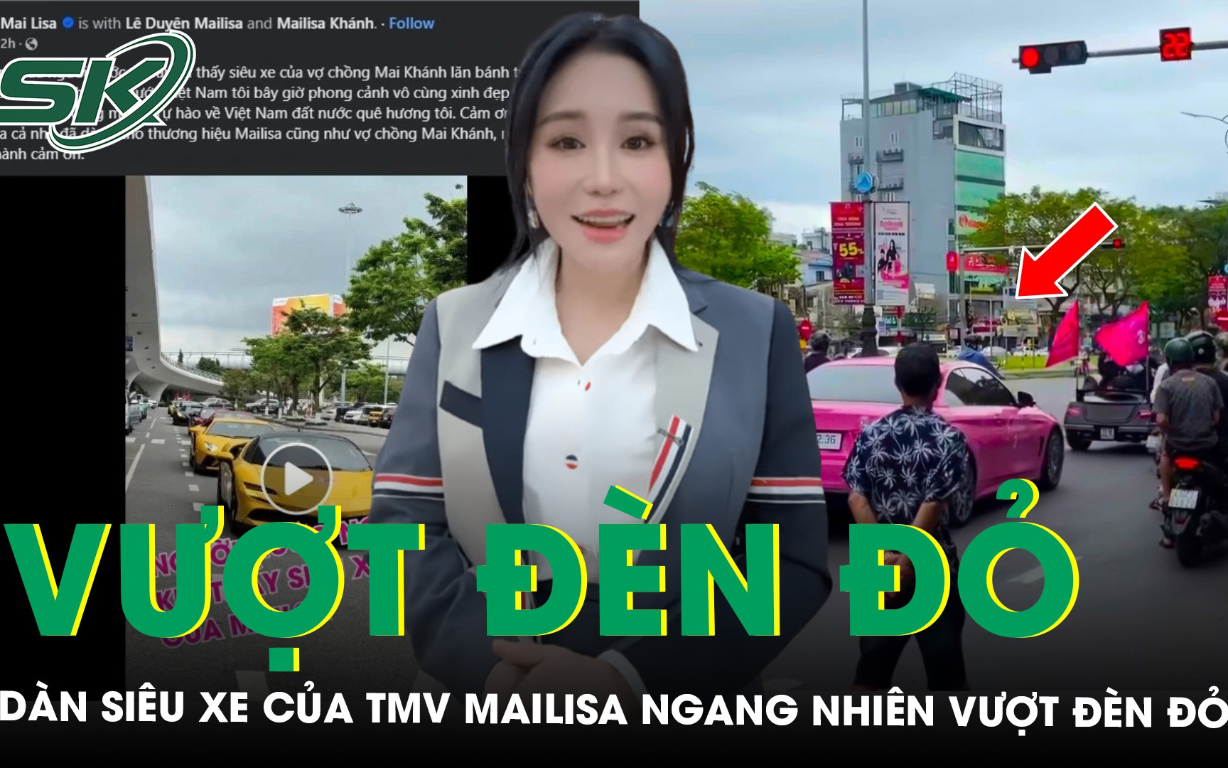 Dàn siêu xe của Thẩm mỹ viện Mailisa ngang nhiên vượt đèn đỏ tại Đà Nẵng, người đại diện nói gì?