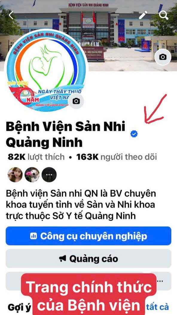 Cảnh giác trang fanpage BV Sản Nhi Quảng Ninh giả, kêu gọi chuyển tiền ủng hộ- Ảnh 2.