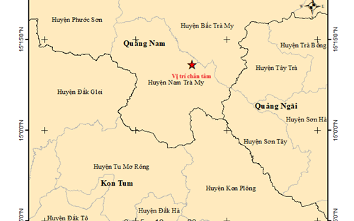 Quảng Nam hứng 3 trận động đất liên tiếp