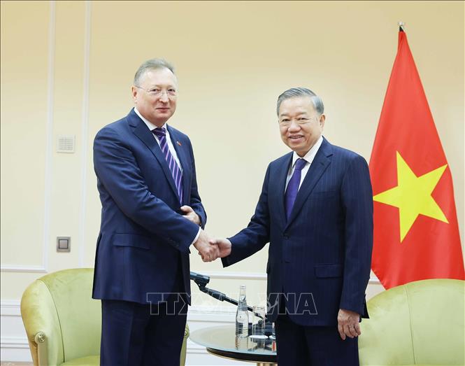 Tổng Bí thư Tô Lâm tiếp một số doanh nghiệp tại Liên bang Nga- Ảnh 1. Tổng Bí thư Tô Lâm tiếp một số doanh nghiệp tại Liên bang Nga- Ảnh 1.