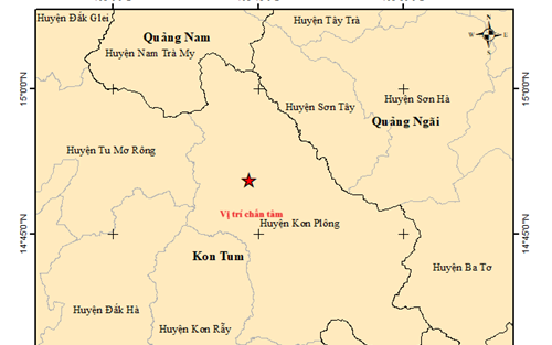 2 trận động đất liên tiếp vừa xảy ra sáng nay ở Kon Tum