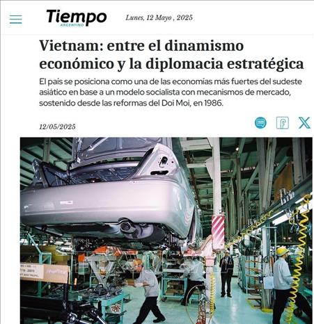 Truyền thông Argentina ca ngợi kinh tế và ngoại giao hiệu quả của Việt Nam- Ảnh 1. Truyền thông Argentina ca ngợi kinh tế và ngoại giao hiệu quả của Việt Nam- Ảnh 1.