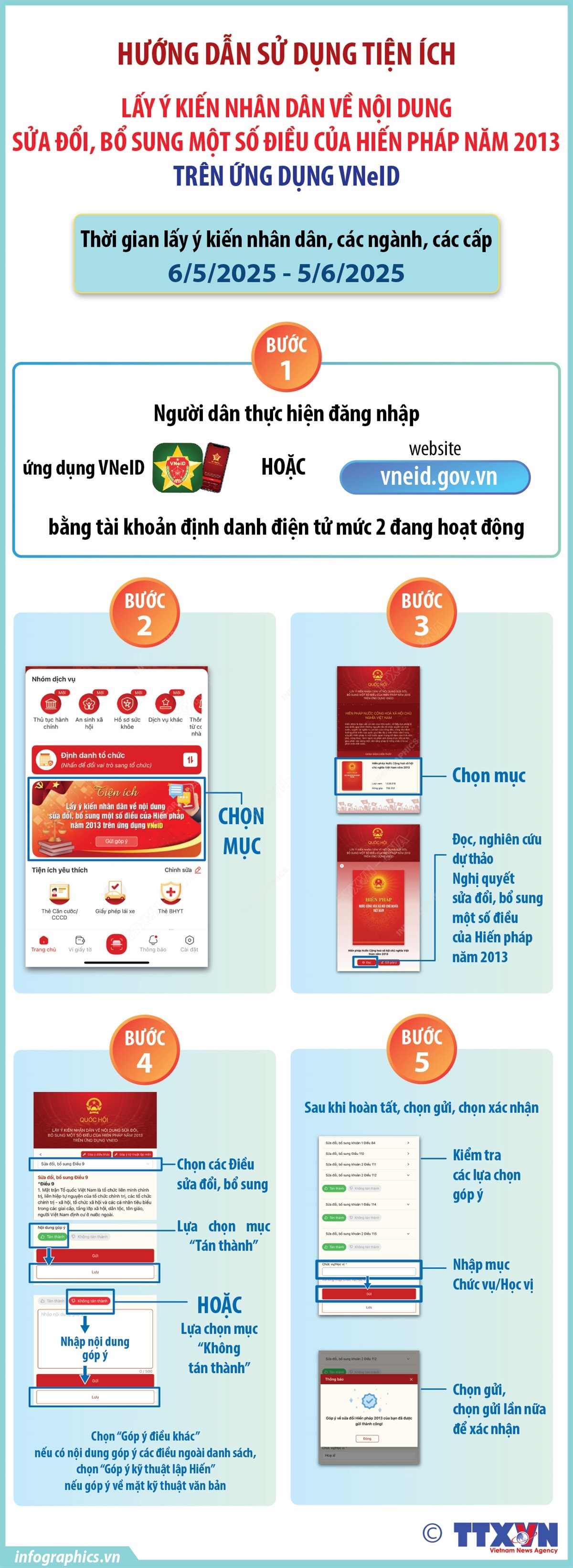 Hướng dẫn sử dụng “Tiện ích lấy ý kiến nhân dân về nội dung sửa đổi, bổ sung một số điều của Hiến pháp năm 2013 trên ứng dụng VNeID- Ảnh 1. Hướng dẫn sử dụng “Tiện ích lấy ý kiến nhân dân về nội dung sửa đổi, bổ sung một số điều của Hiến pháp năm 2013 trên ứng dụng VNeID- Ảnh 1.