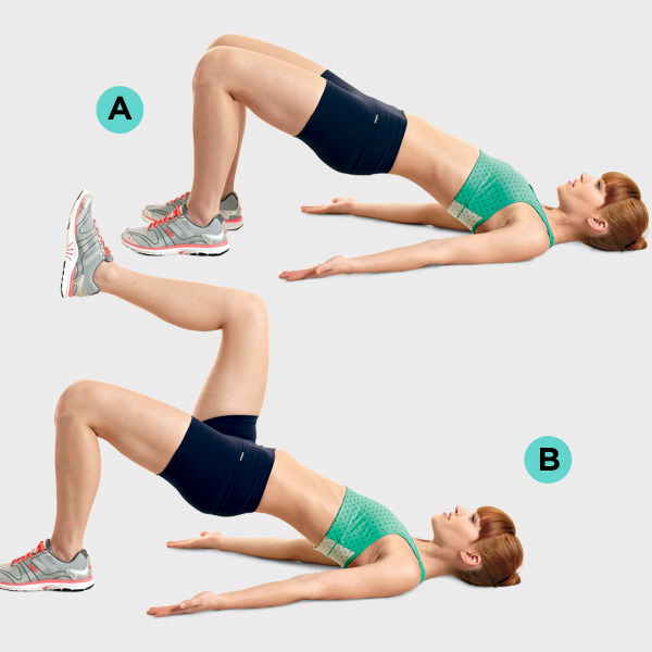 5 bài tập bodyweight giúp thu nhỏ vòng eo- Ảnh 5. Sassy Fit Girl — Exercise of the Day: Glute Bridge March This is a...