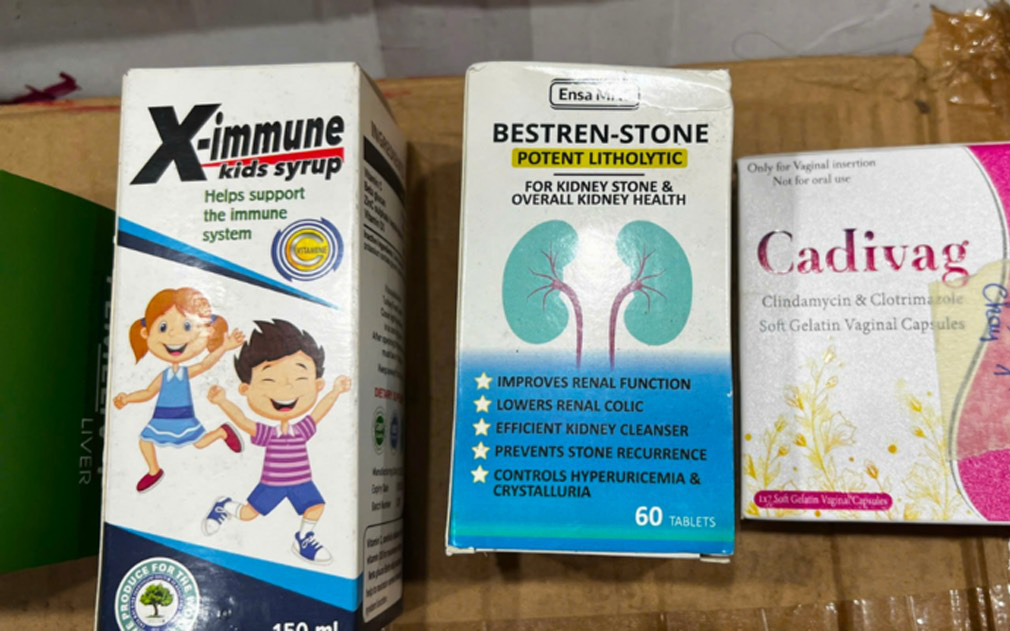 Cận cảnh một số sản phẩm trong đường dây sản xuất thực phẩm chức năng giả mới bị triệt phá