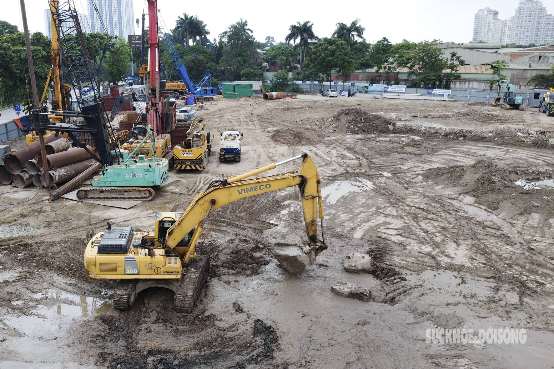 Cận cảnh công trường hầm chui nghìn tỷ Vành đai 3,5- Ảnh 3. Cận cảnh công trường hầm chui nghìn tỷ Vành đai 3,5- Ảnh 3.