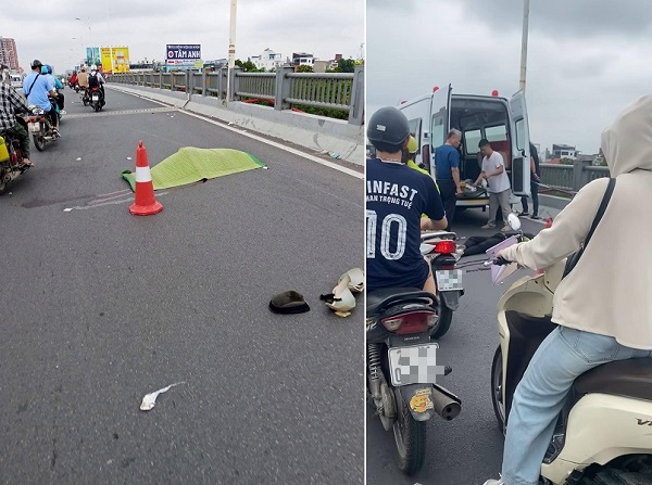 Nam thanh niên điều khiển xe máy ngã tử vong trên cầu Vĩnh Tuy- Ảnh 1. Nam thanh niên điều khiển xe máy ngã tử vong trên cầu Vĩnh Tuy- Ảnh 1.